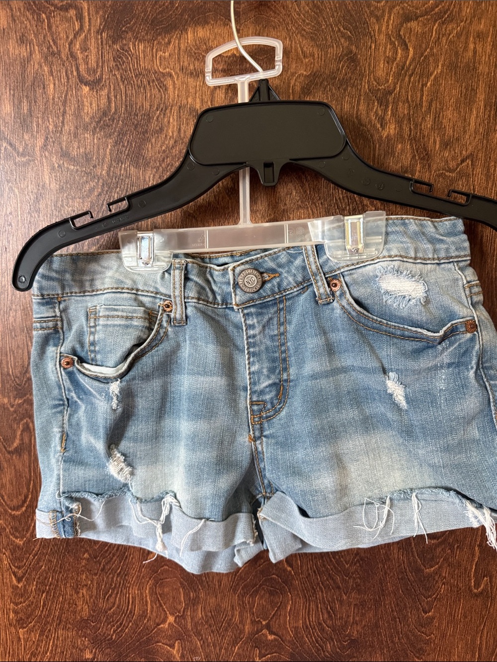 Aeropostale Light Blue Distressed Denim Jean Shorts
